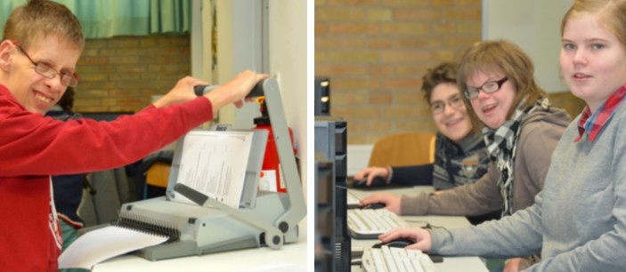 Schülerinnen beim Arbeiten im Unterricht Büroservice