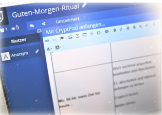 Cryptpad für den morgendlichen Austausch auf dem Weg zum Fachabitur